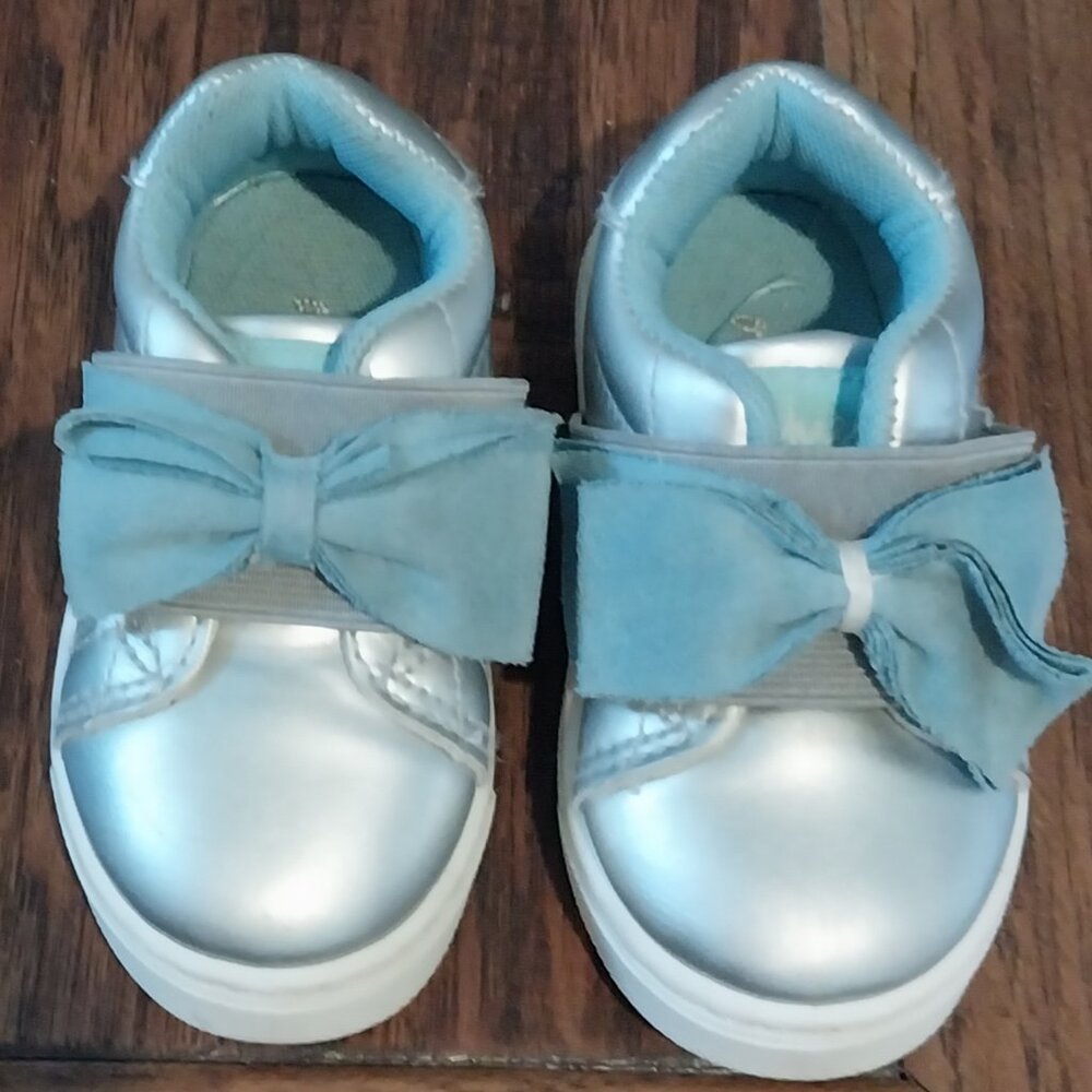 Comphies Baby Toddler Shoes Size 5 Unisex Light Blue and Bow